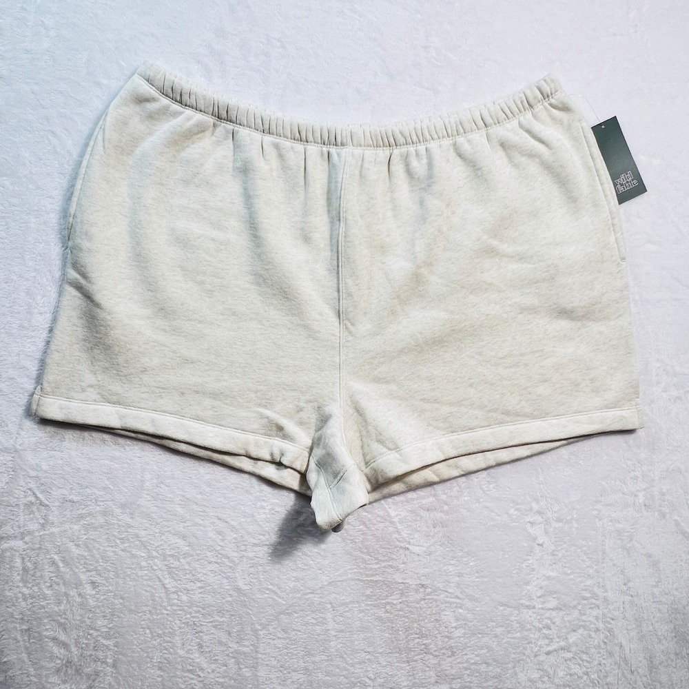 Wild Fable Womens Plus 2X Heather Grey Fleece Sweat Shorts High Rise NWT - Picture 2 of 6